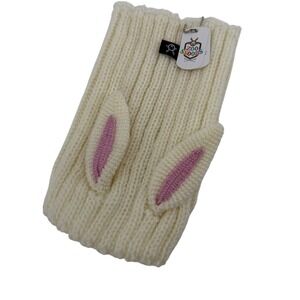 Zoo Snoods Bunny Rabbit Dog Headband‎ Costume Pet Knitted Ivory Ears